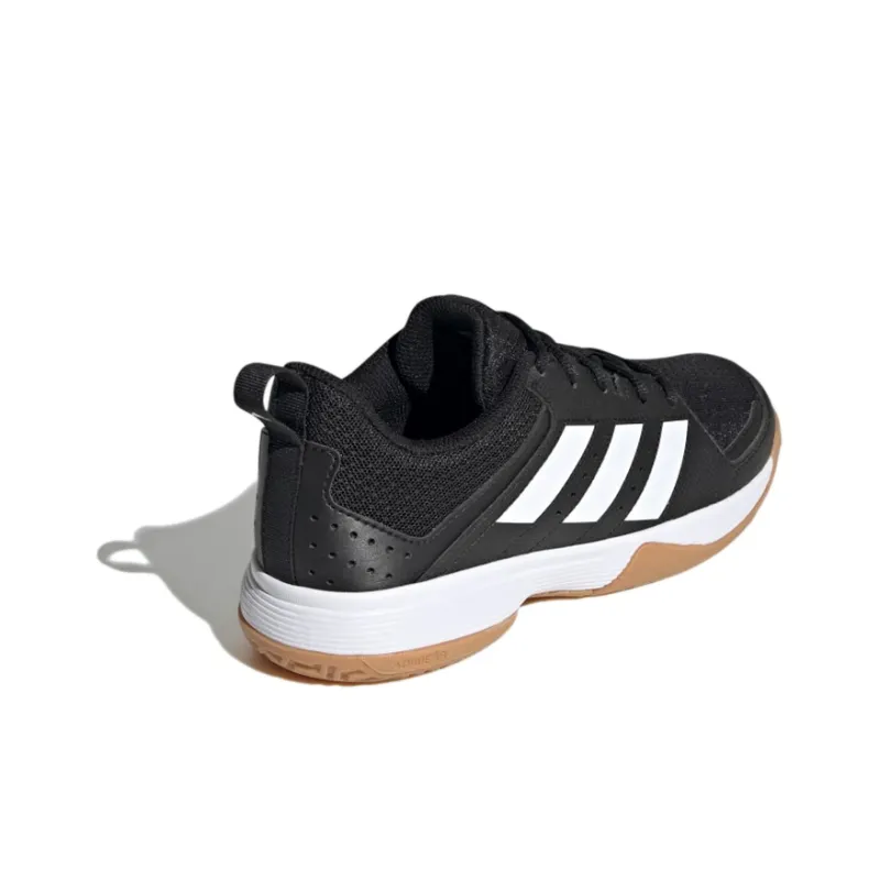 Adidas Ligra 7 Indoor J Breathable Lightweight And Wear Resistant Badminton Shoes Black Back Teenagers-3