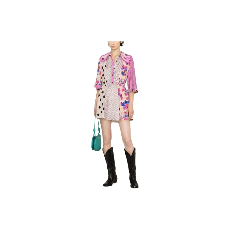 NATASHA ZINKO Panelled Silk Minidress-1