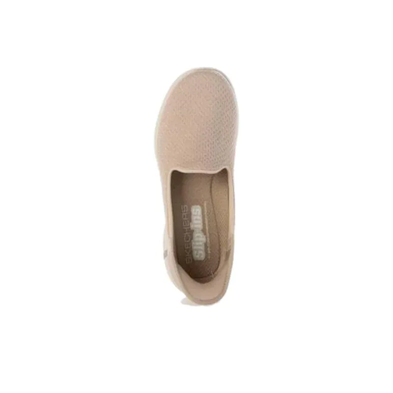 Skechers Slip Ins Slip Resistant And Breathable Low Top Casual Shoes Women's Gray Pink-4