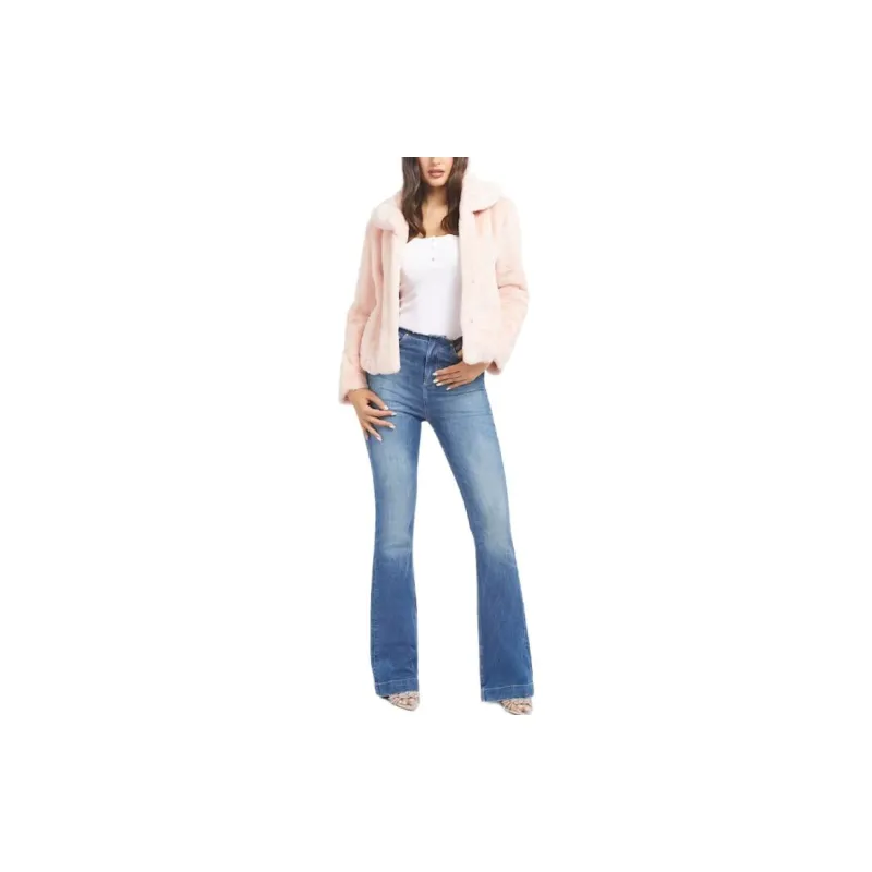 GUESS Sophy Faux-Fur Jacket Jackets Coats Women's Pink-1