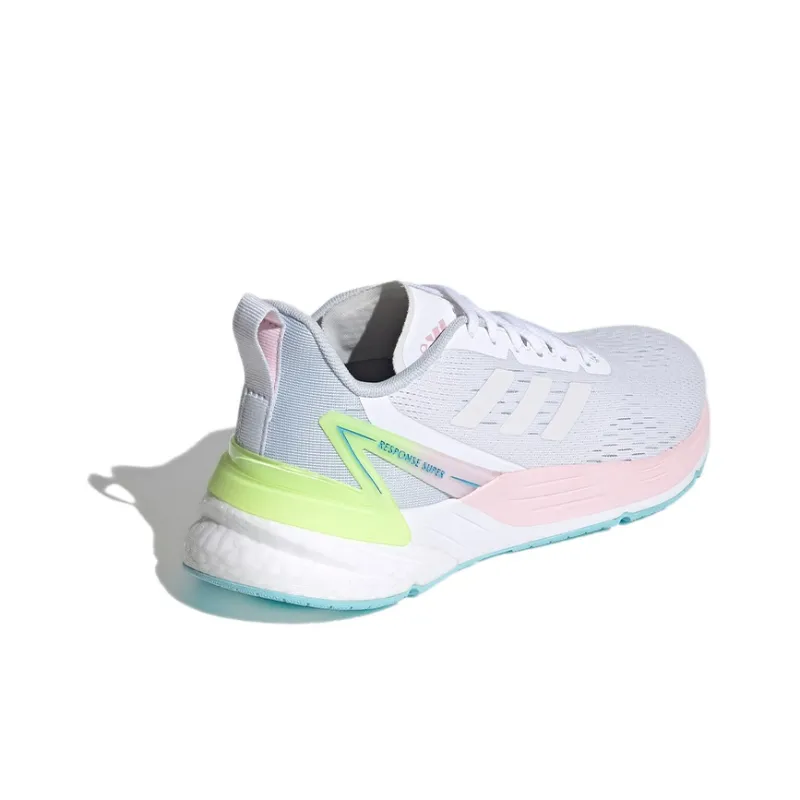 Adidas Response Slip Resistant And Breathable Low Top Kids' Running Shoes White Pink Teenagers-3
