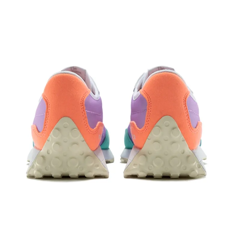 New Balance NB 327 Slip Resistant And Breathable Low Top Running Shoes White Purple Teenagers-4