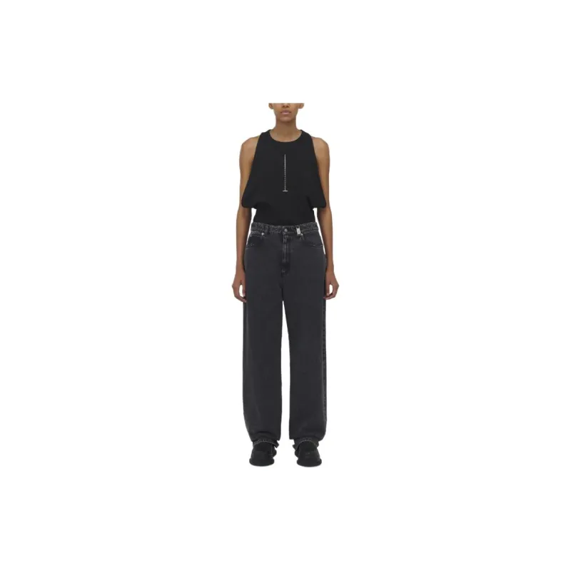 Alexander McQueen Wide Leg Skull Plaque Jeans-1