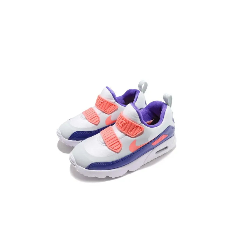 Nike Air Max 90 Slip Resistant Shock Absorbers Low Top Toddler Shoes White Blue Pink Infant And Toddler-2