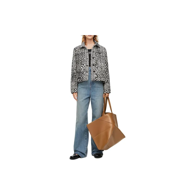 LOEWE SS24 Jackets Coats Women's Black White-1