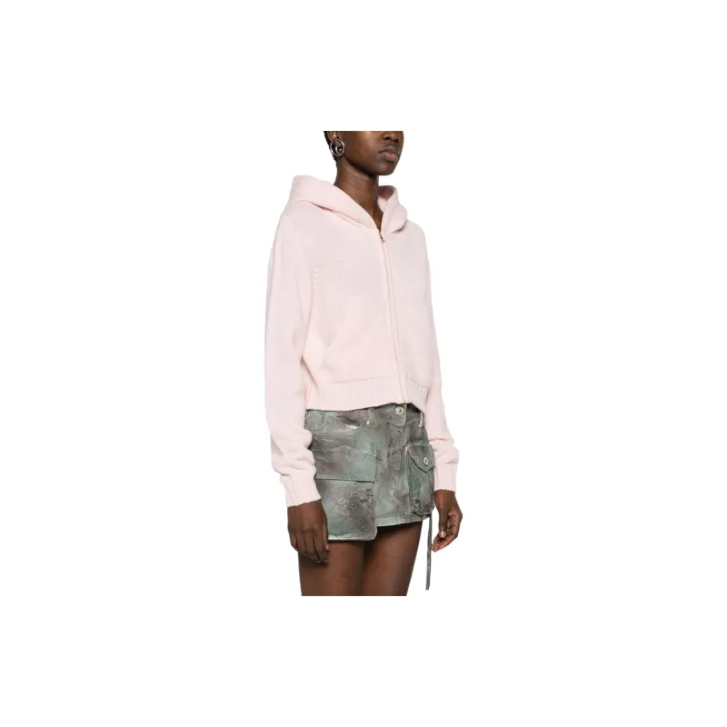 PALM ANGELS Logo-Embroidered Zipped Knitted Hoodie-3