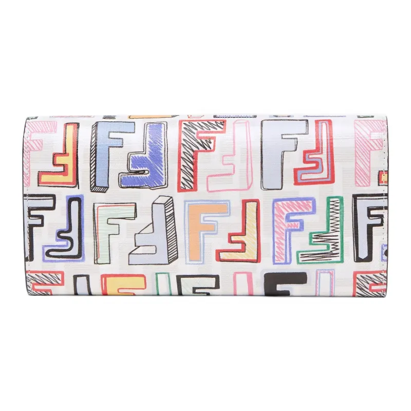 FENDI Polyurethane With Cotton And Polyester Blend Wallet Women's Pink/Multicolor-2