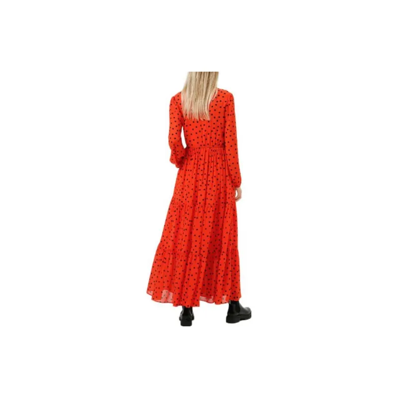 HUGO BOSS Long Sleeved Dresses Women's Red-2