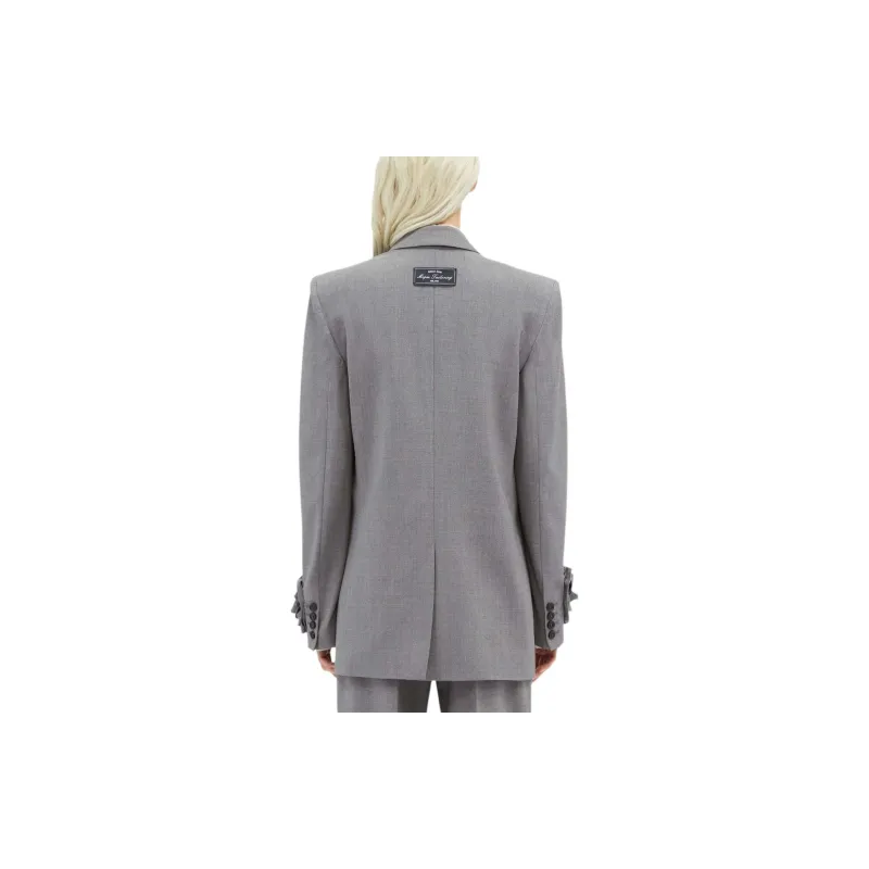 MSGM Floral Appliqué Logo Patch Blazer-2