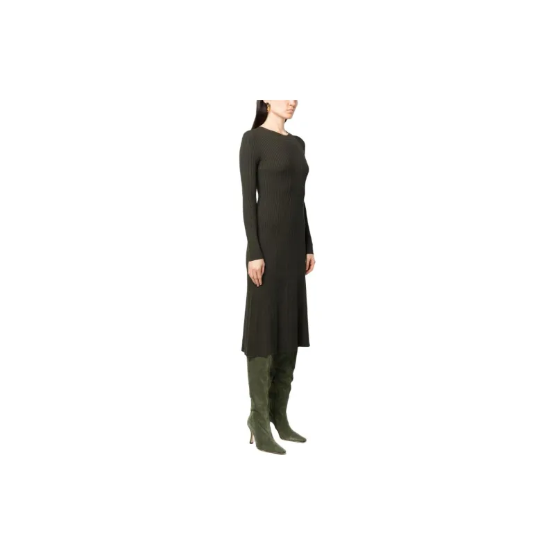 PAROSH Long Sleeved Dresses Women's Green-2