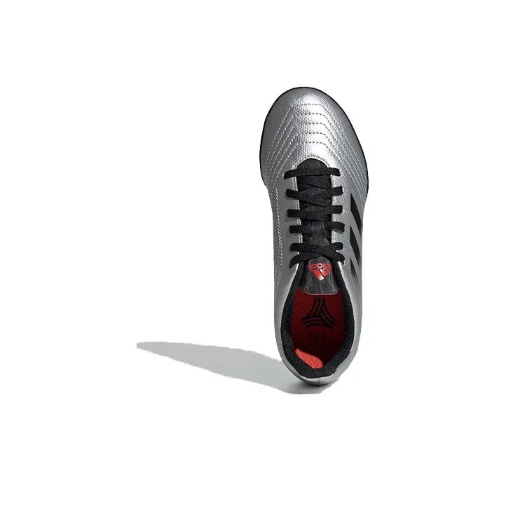 Adidas Predator19.4 Anti Slip Wear Resistant Low Top Kids' Soccer Shoes Silver Black Children Aged 3 7 Years Old-4