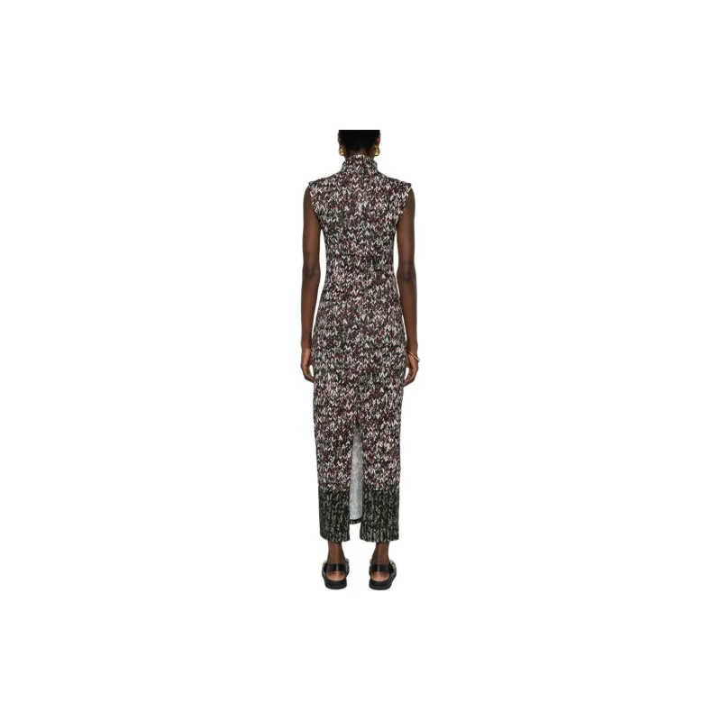 LOEWE Tube Dress 'Khaki Green/Multicolor'-4