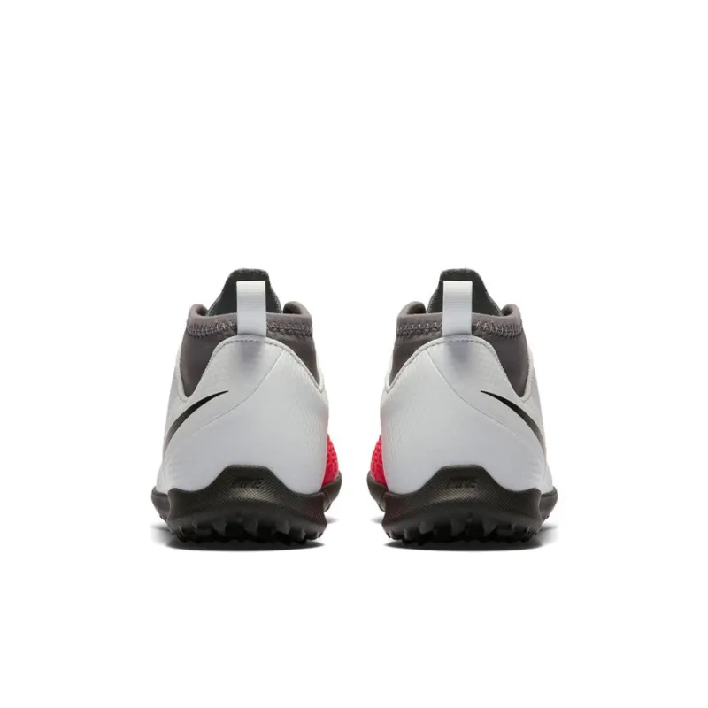Nike Jr. Phantom Vision Club DF TF Abrasion Resistant Breathable Low Top Kids' Soccer Shoes Gray White Red Kids'-4
