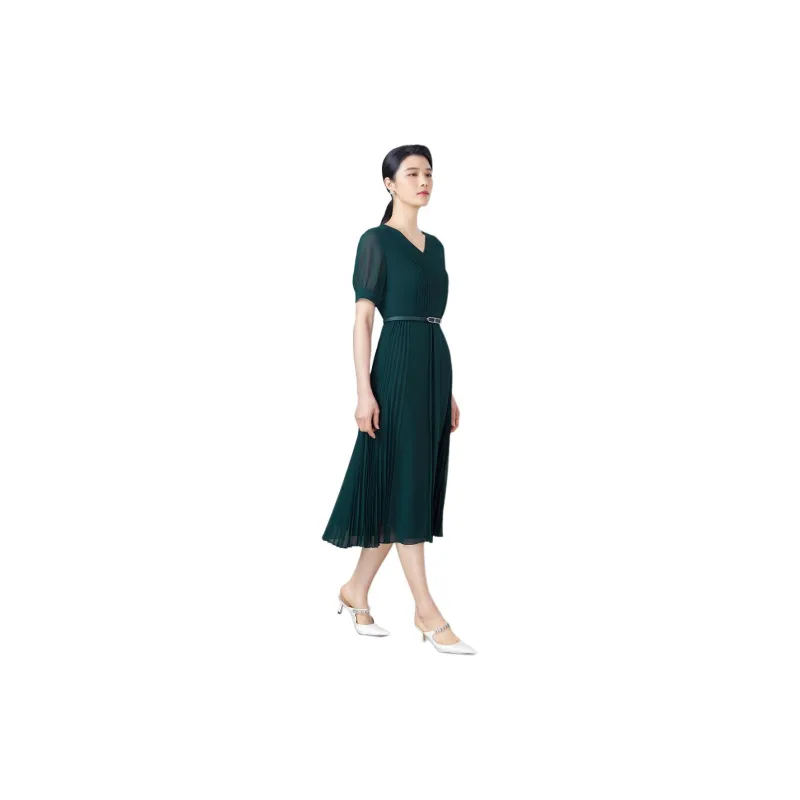 BBLLUUEE Short Sleeved Dress Women's Turquoise-3