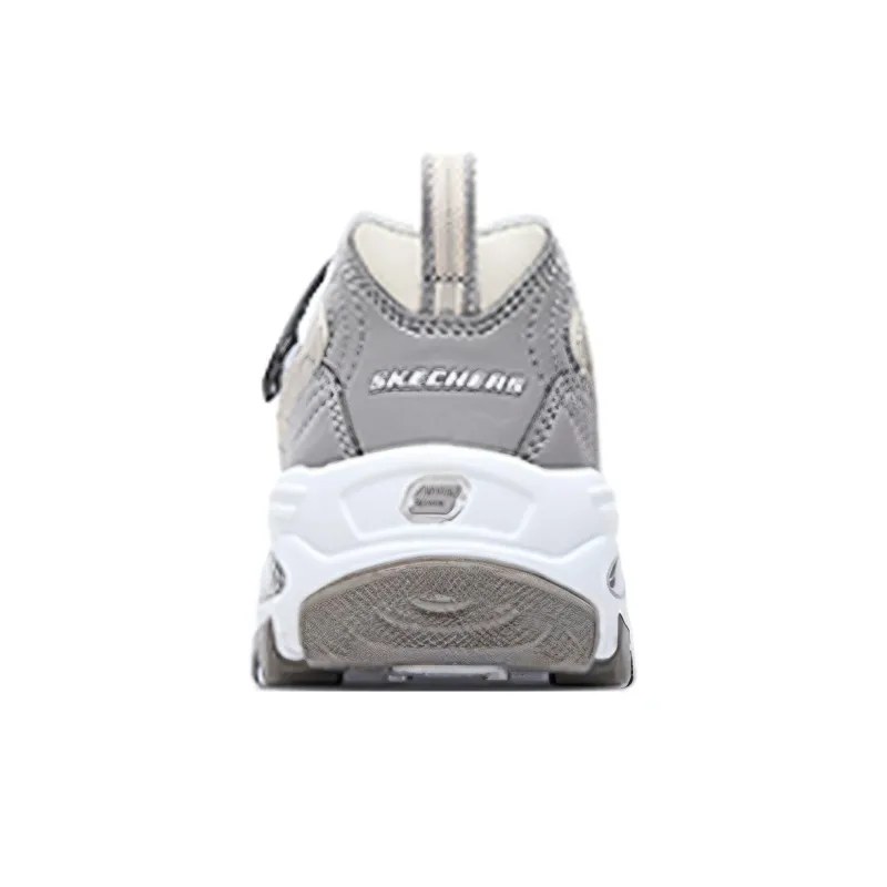 Skechers D'LITES Series Abrasion Resistant Slip Resistant Shock Absorbers Kids Lifestyle Shoes Gray Teenagers-3