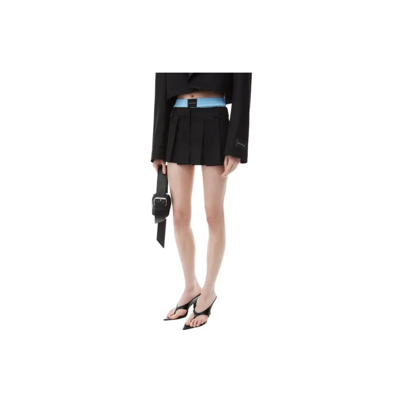 Alexander Wang Prestyled Pleated Boxer Skort Black-1