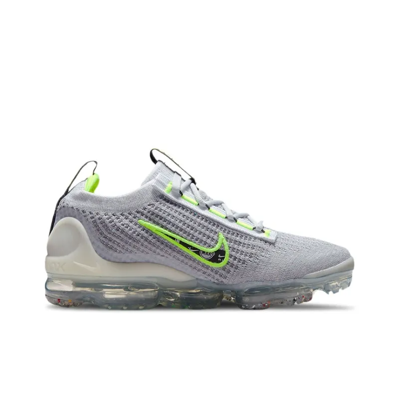 Nike VaporMax 2021 Low Top Kids' Running Shoes Gray Green Teenagers-1