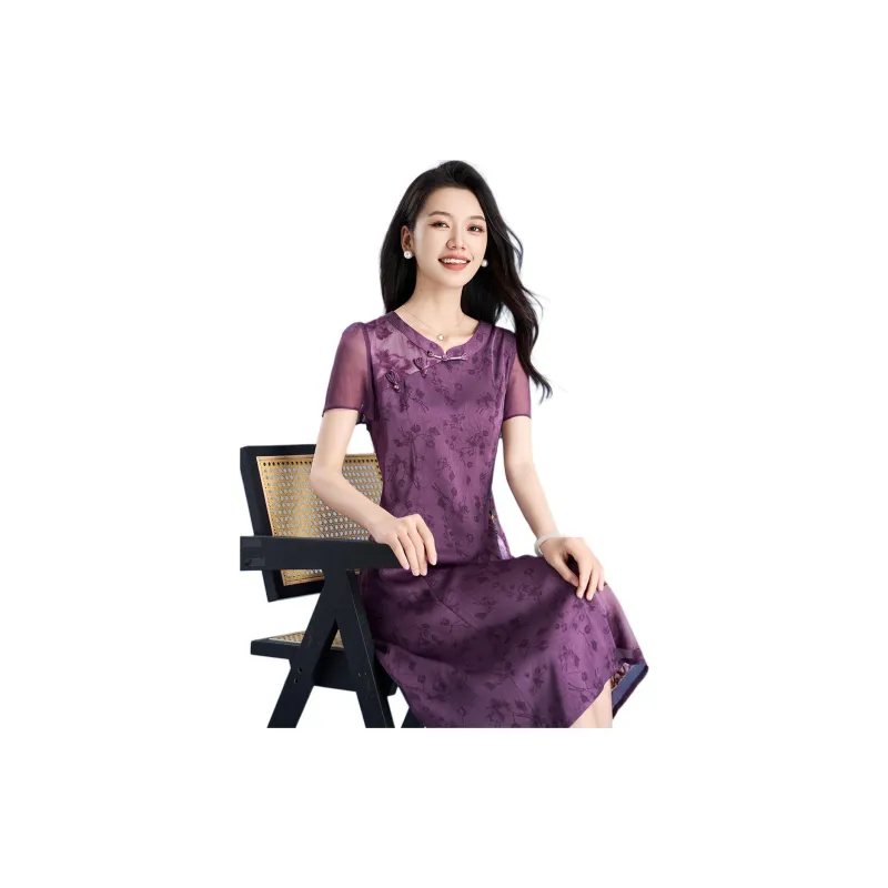 Mylan Short Sleeved Dresses Women's Purple-5
