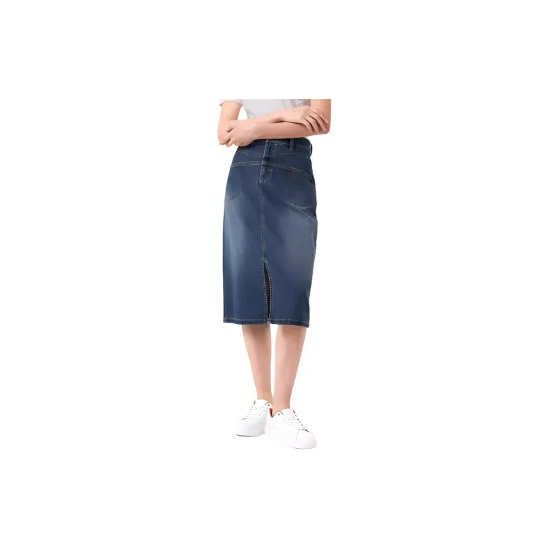 Hush Puppies SS24 Denim Long Skirts Women's Blue-1