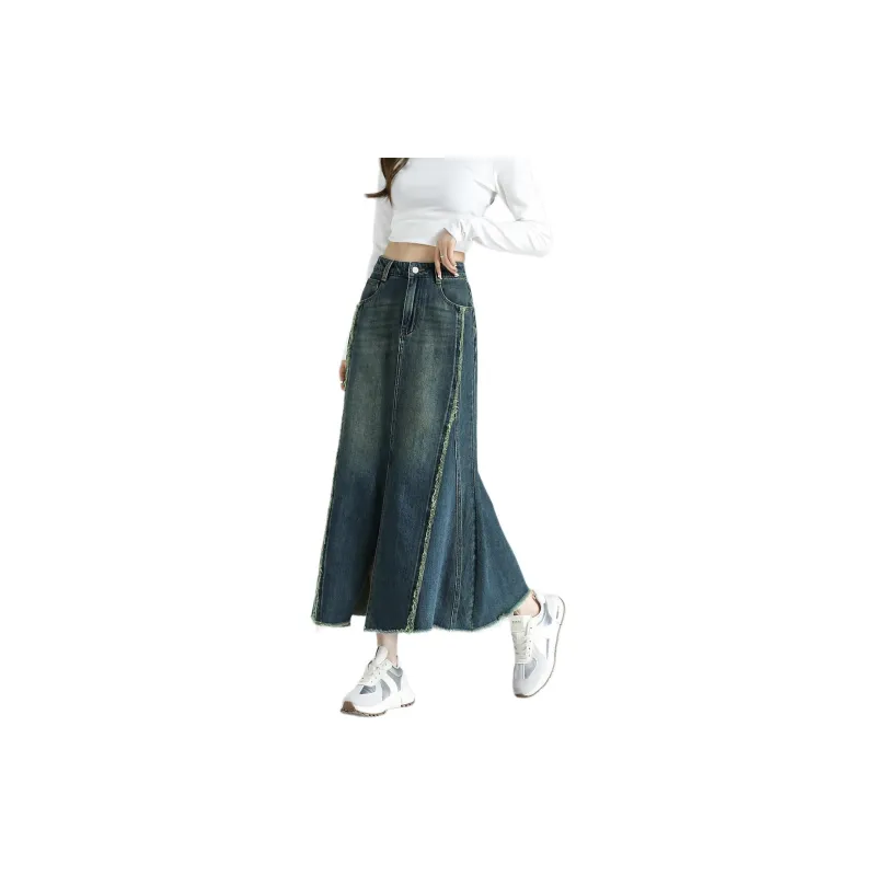 【dme】 Denim Long Skirts Women's Medium Denim Blue-2