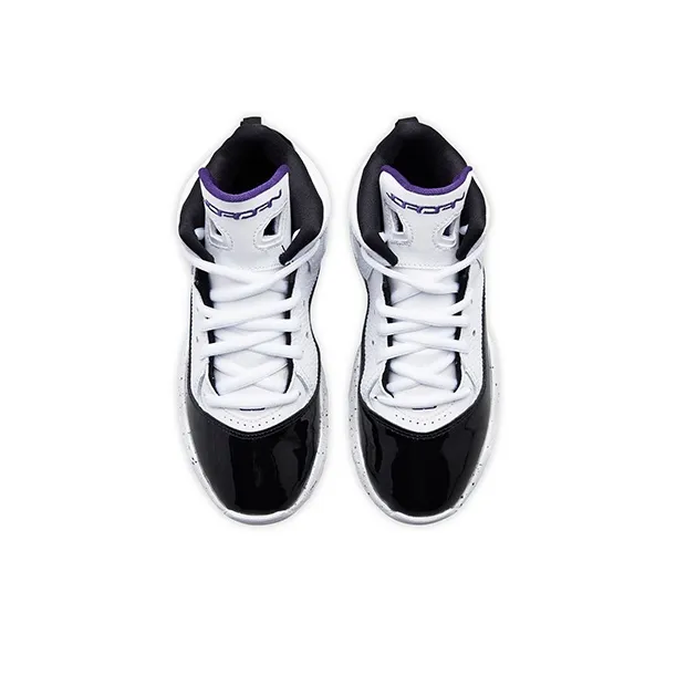 Jordan B'Loyal Shock Absorbers Mid Top Children's Basketball Shoes White Black Children Aged 3 7 Years Old-4