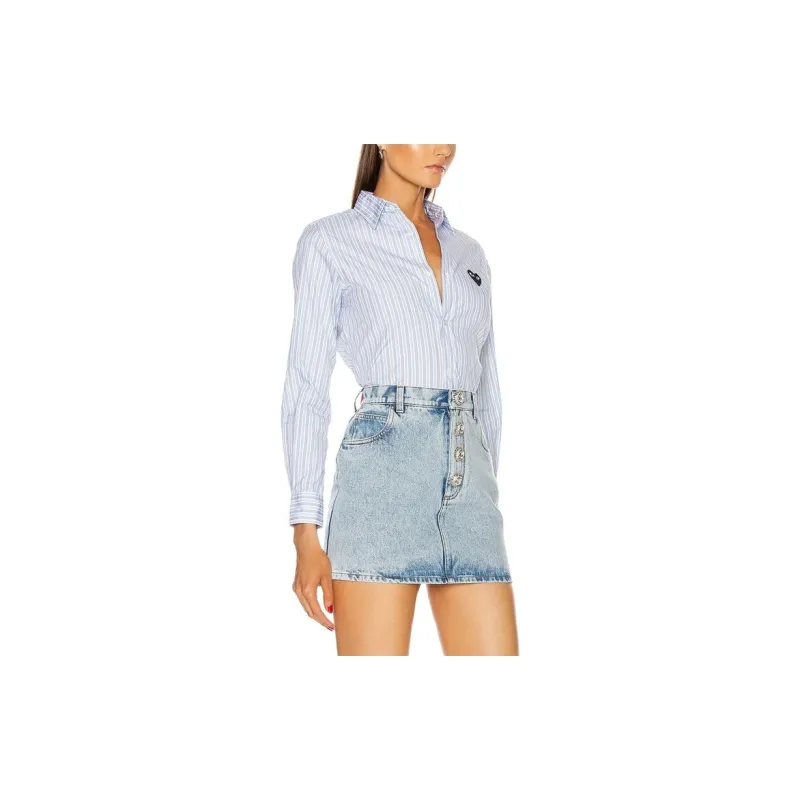 CDG Play Shirts Women's Light Blue-4