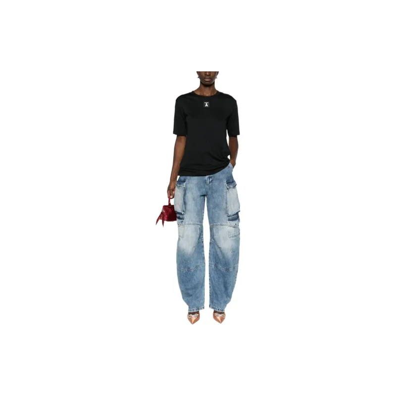 Patrizia Pepe Logo patch Cotton T shirt-1