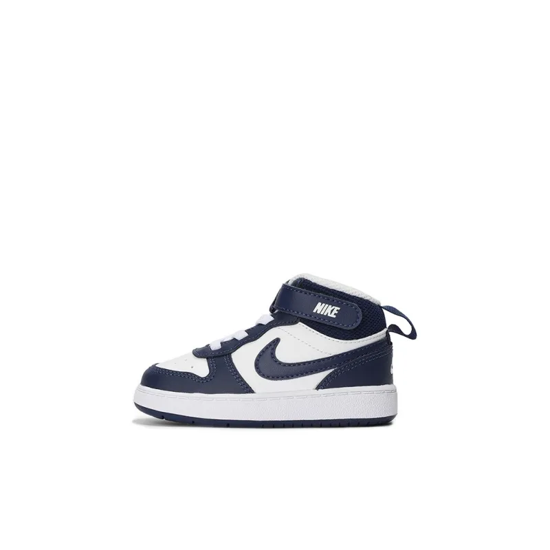 Nike Mid 2 Anti Slip Wear Resistant Mid Top Skateboard Shoes Blue White Baby-0