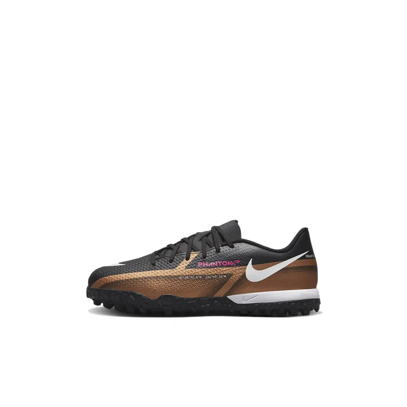 Nike Phantom GT Jr. Academy TF Low Top Grassland, Kids' Soccer Shoes Black Gold Kids'-0