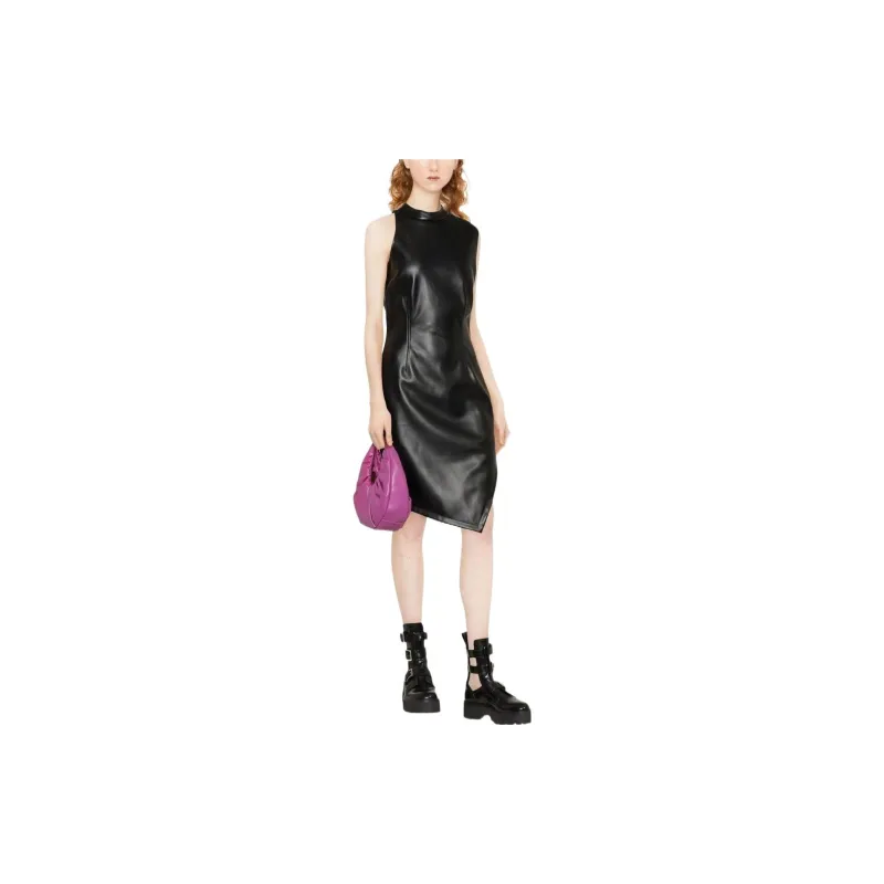 CHIARA FERRAGNI Sleeveless Faux Leather Midi Dress-2