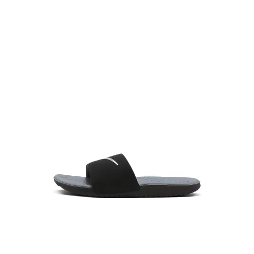 Nike Kawa Slide Black Metallic Silver GS/PS