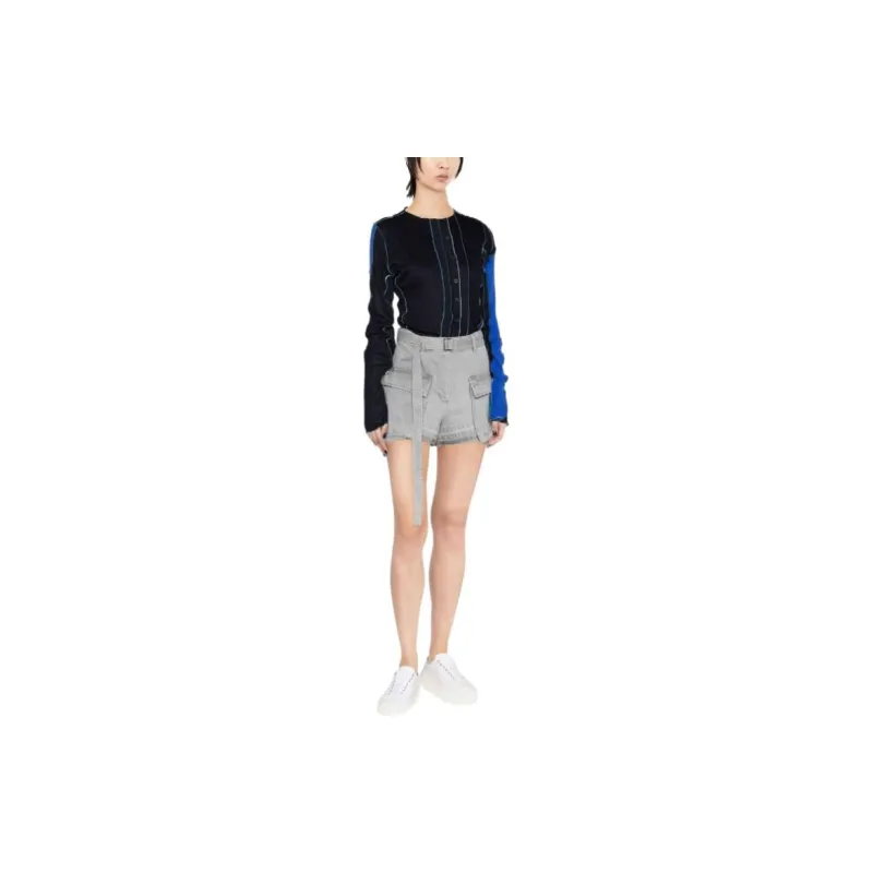 Sacai Belted waist High waisted Shorts-1