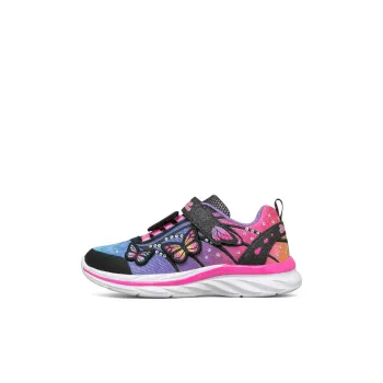 Skechers Quick Kicks Wear-Resistant Cushioning Slip-Resistant Low-Top Kids' Running Shoes Black Multicolor Kids'