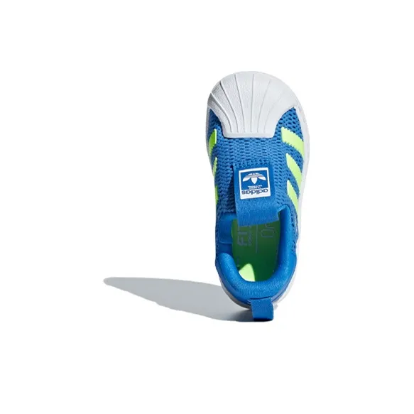 Adidas Originals Slip Resistant Low Top Toddler Shoes Blue Yellow White Infant And Toddler-4