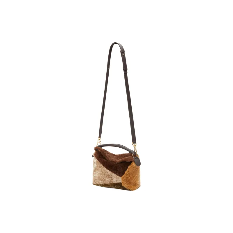 LOEWE Puzzle Shearling Handbag Shoulder Bag Crossbody Bag Small Size Women's Multicolor-3