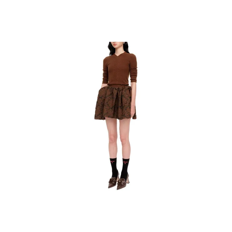SHUSHUTONG PF24 Casual Short Skirts Women's Brown-1