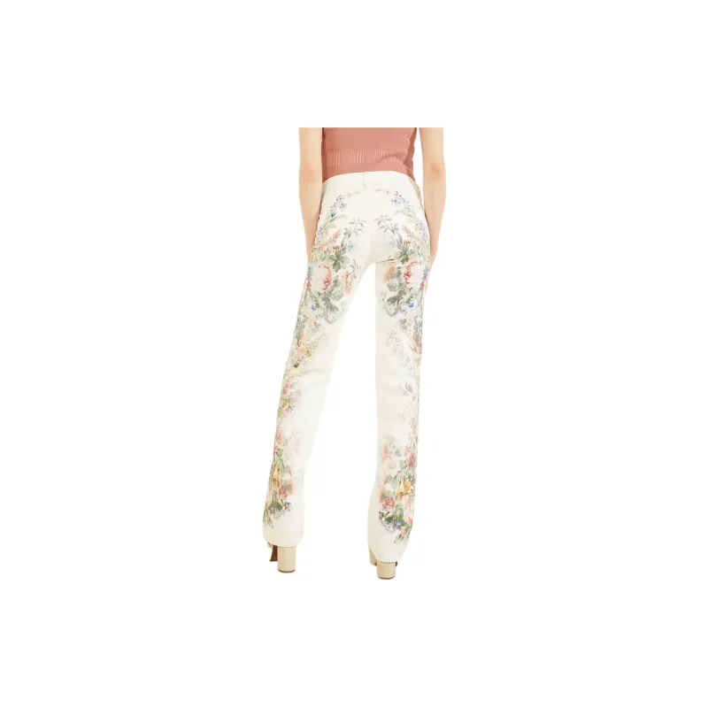 GUESS Sexy Bootcut Floral Jeans Jeans Women's White-3
