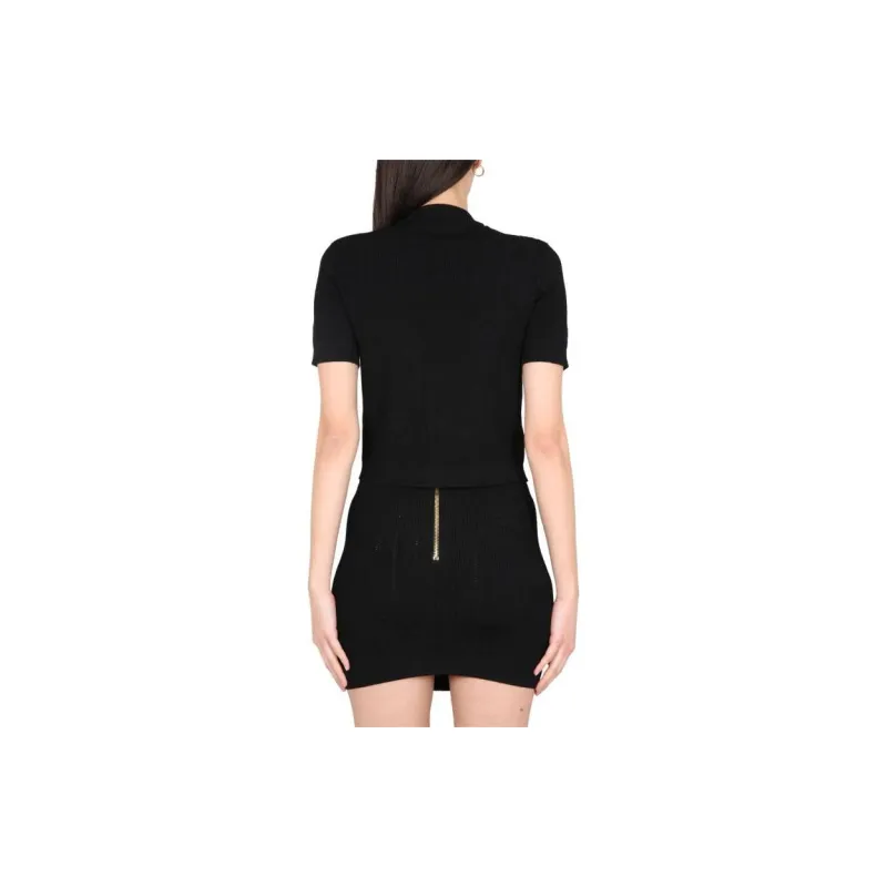 BALMAIN Embossed button Short sleeve Cardigan-3