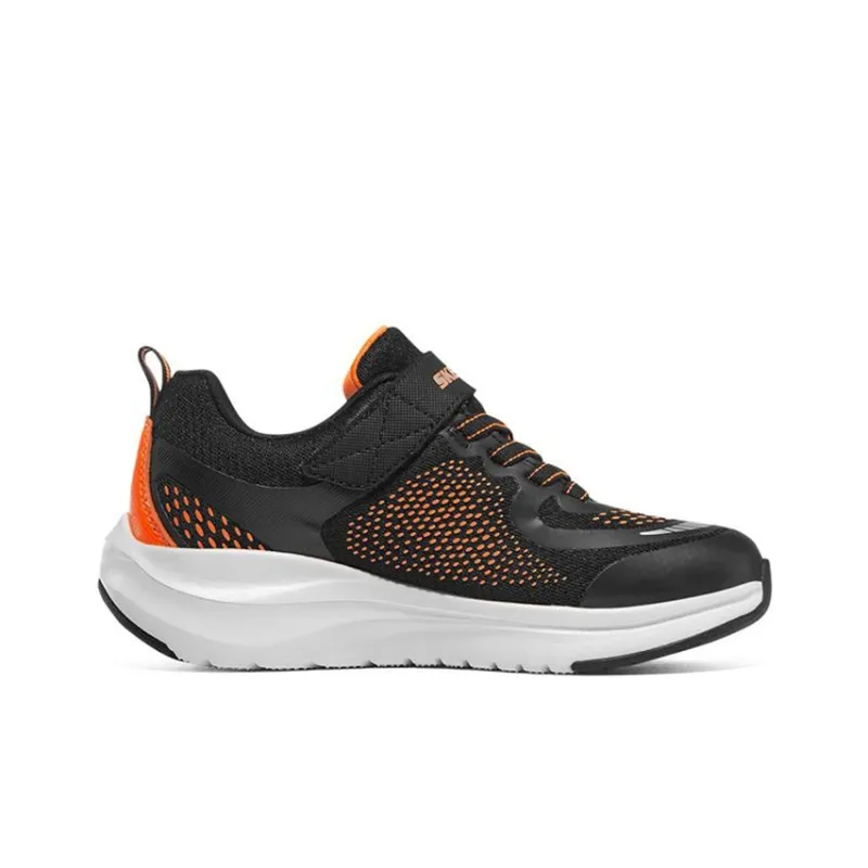 Skechers Ultra Groove Slip Resistant Cushioning Abrasion Resistant Kids Lifestyle Shoes Black Orange Teenagers-1