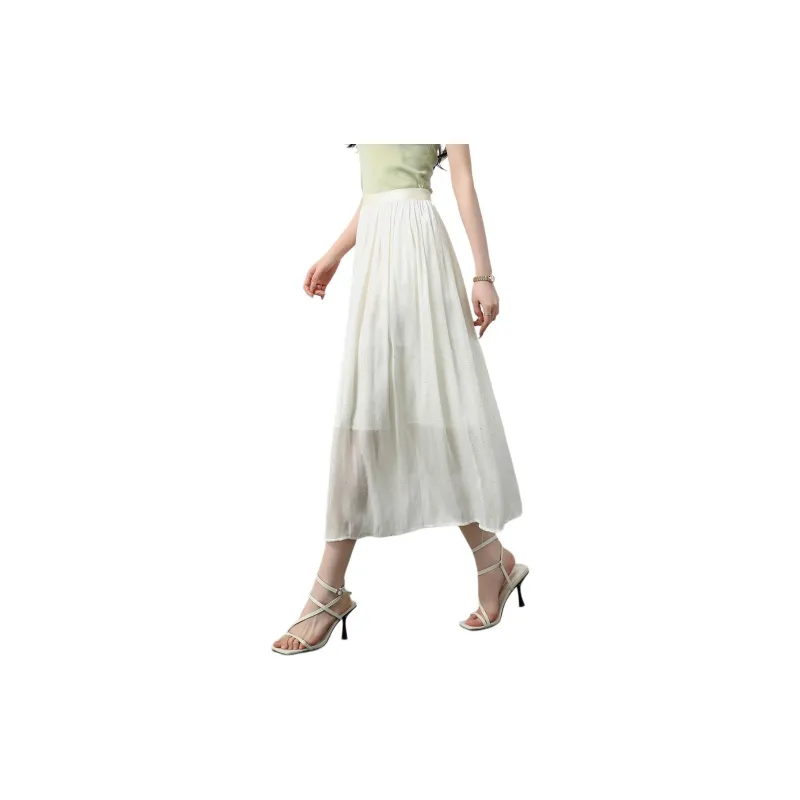 TERRE BLEUE SS24 Casual Long Skirt Women's Apricot-7
