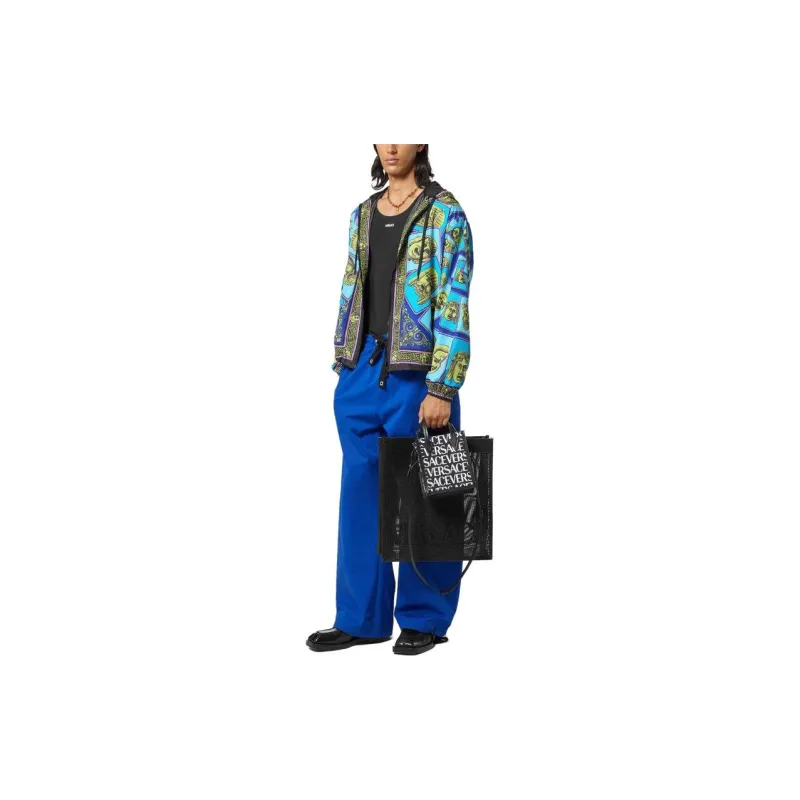 VERSACE Le Maschere Windbreaker Jacket 'Acid Green/Teal'-2
