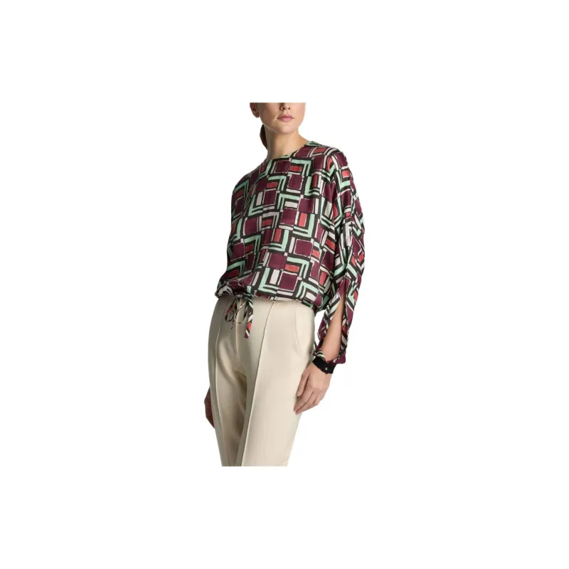 St. John Geometric-print Blouse-4