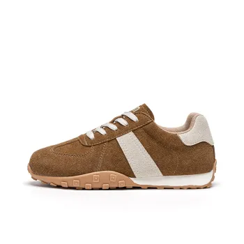 EXULL Q Soft Soled Vintage German Army Trainers Wear Resistant Slip Resistant Low Top Casual Shoes Women's Camel