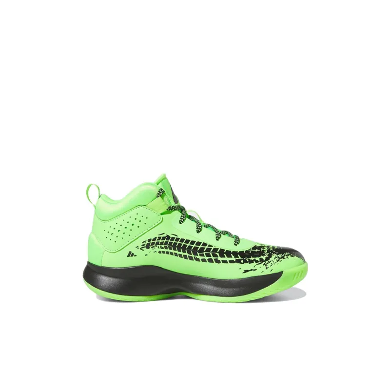 Adidas Cross Em Up 5 Anti Slip Wear Resistant Mid Top Children's Basketball Shoes Green Black Kids'-1