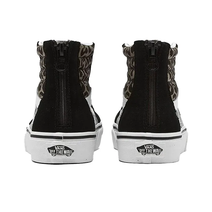 Vans SK8 Zip Casual High Top Kids' Skateboarding Shoes Black Leopard Print Teenagers-3