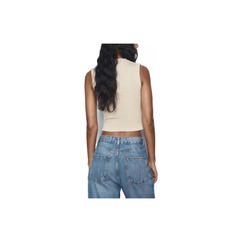 ZARA Tank Tops Women's Ecru-2