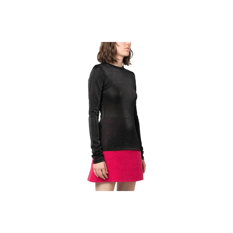 MSGM Long Sleeved Crewneck Metallic Jumper-3