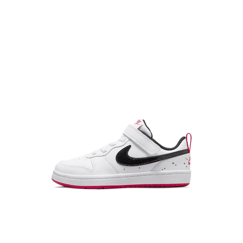 Nike Low 2 SE Low Top Skateboard Shoes White Black Children Aged 3 7 Years Old-0