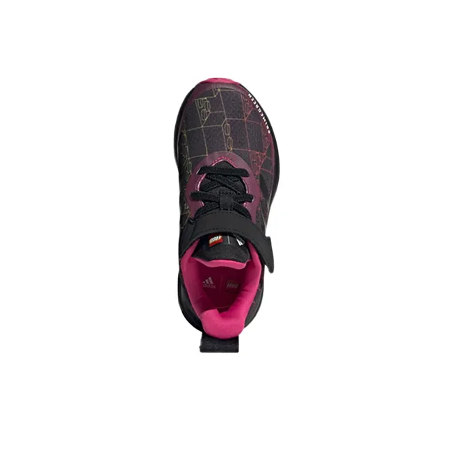 LEGO x Adidas Elastic Lace Top Strap Slip Resistant And Breathable Low Top Kids Lifestyle Shoes Black Red Kids'-4