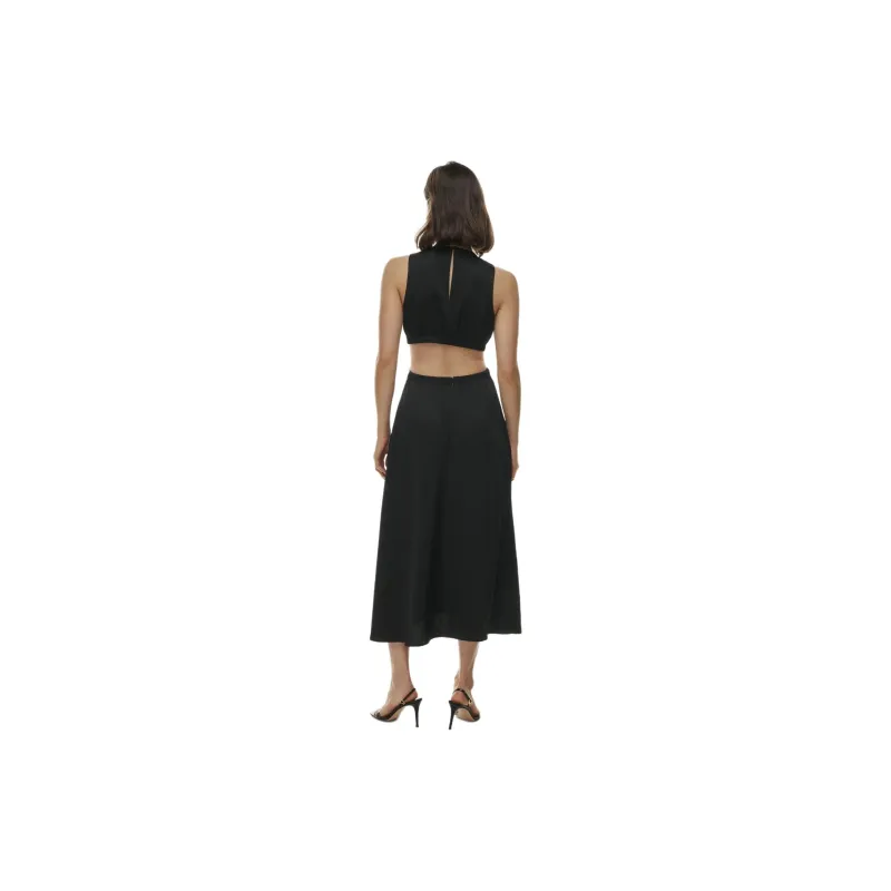 ARITZIA Babaton Cella Satin Dress Sleeveless Dress Women's Black-3